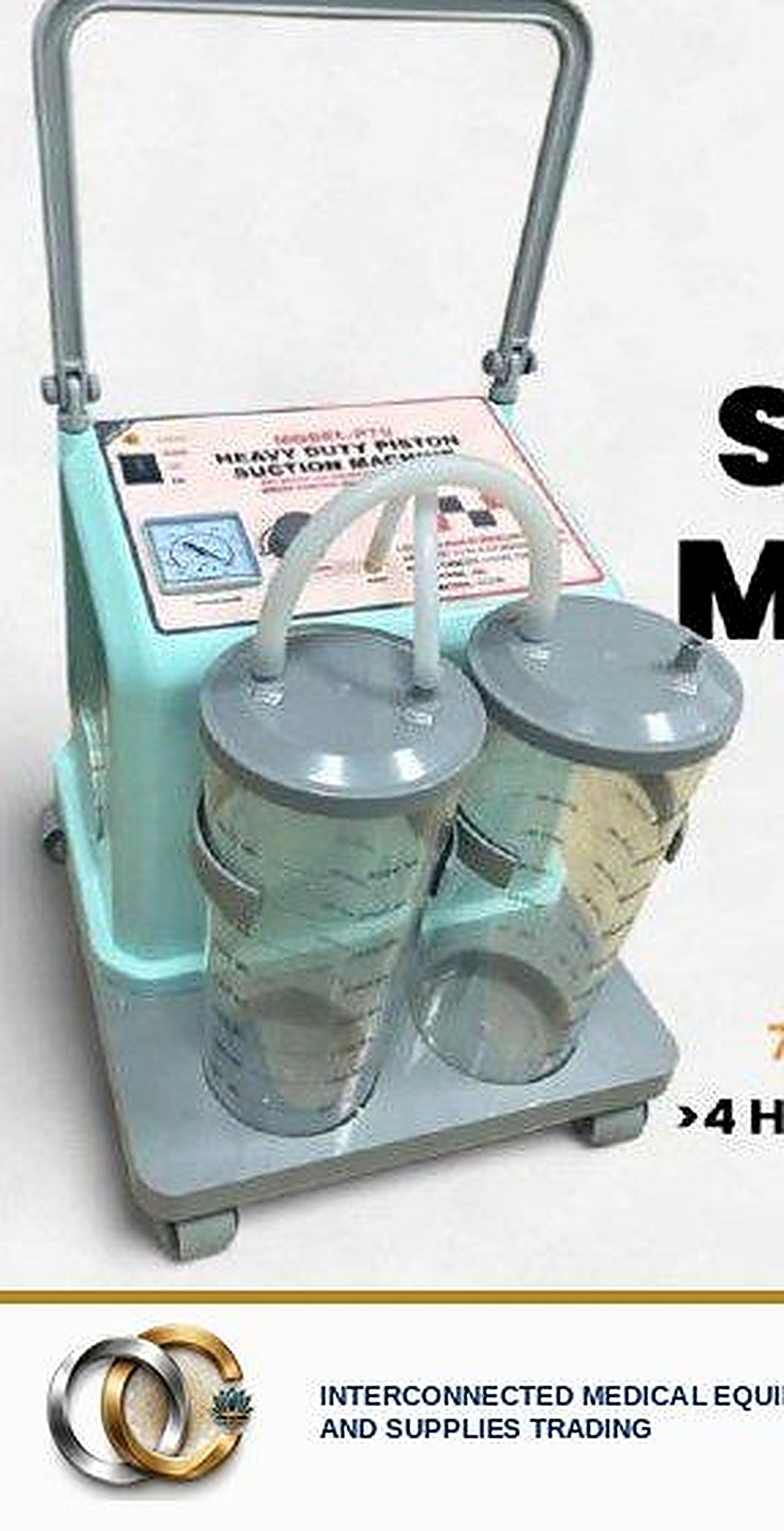 Piston suction machine