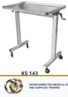 Instrument Mayo's Trolley Over the O.T. Table (Mechanically)
